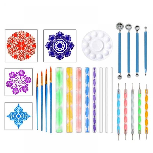 

nail art kits 35/36pcs mandala dotting tools set for manicure painting rocks multifunction embossing dot kit tool diy