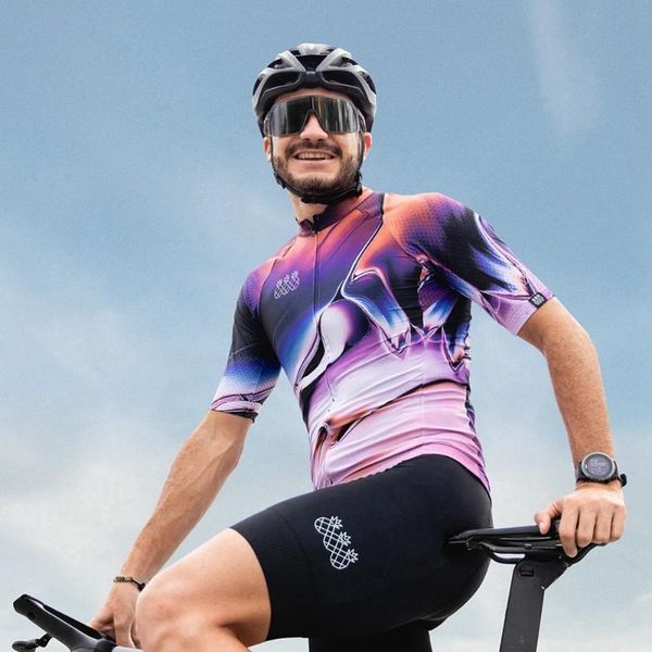 

racing sets trespinas men's cycling 2021 short sleeve jersey and bib shorts suit style coolmax bicyle race kit outdoor ride clothes, Black;blue