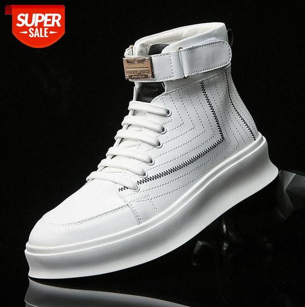

high-casual men's shoes daily match with net red brand metal buckle blue sneakers #8h6p