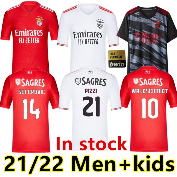 

21 22 benfica soccer jerseys pizzi jonas gabrielb fans+player version camiseta seferovic zivkovic salvio eliseu fejsa home away 3rd men+kids, Black;yellow