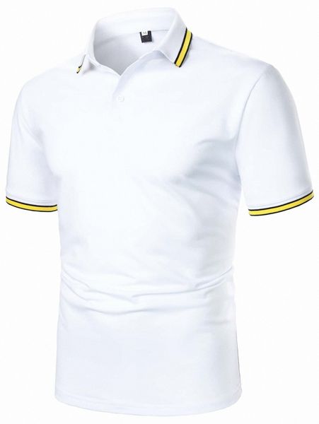 

men striped tape polo shirt a0fu#, White;black