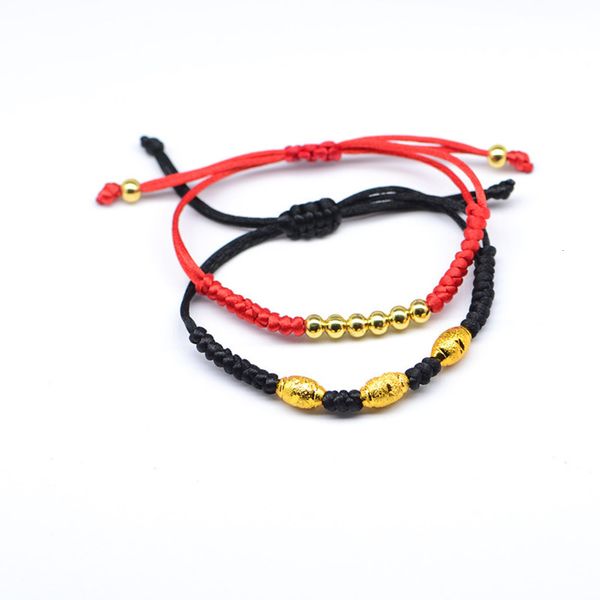 

chinese style benmingnian bracelet simple 2 yuan shop woven night market stall trinkets red hand rope, Black