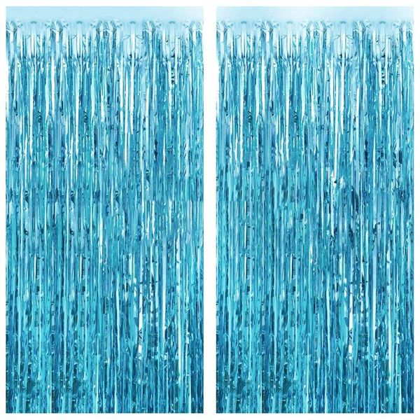 

blinds 2pcs 3ft x 8ft light blue silky striped curtains birthday wedding engagement bride pography props baby shower celebra