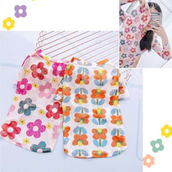 

dog apparel net red clothes dog bottom coat flower teddy bear baby cat spring and summer
