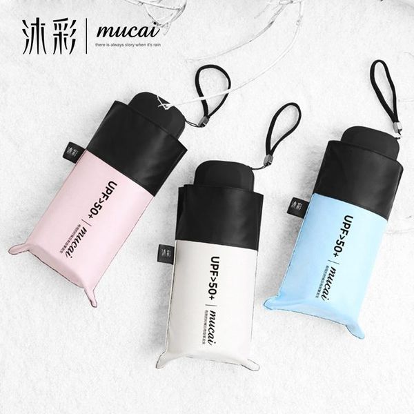

umbrellas pocket mini small umbrella sun women rain uv protection ladies parasol five folding travel japanese girls gift y6s