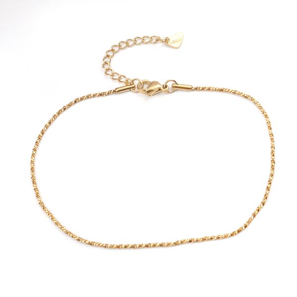 

304 stainless steel anklet gold color chain anklets for women jewelry summer beach party barefoot 23.5cm(9 2/8") long, 1 piece, Red;blue