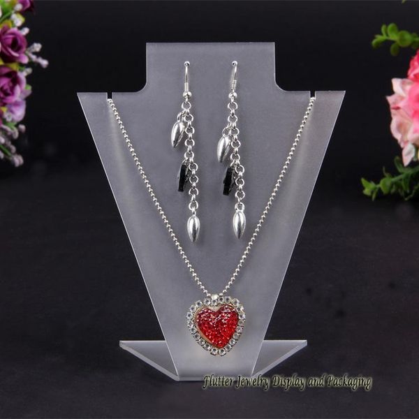 

jewelry pouches, bags 13cm high acrylic set display earring holder pendant stand necklace l jewellery case, Pink;blue