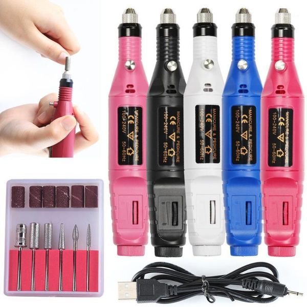 

professional electric nail drill machine manicure art file ceramic bits sanding tools set1