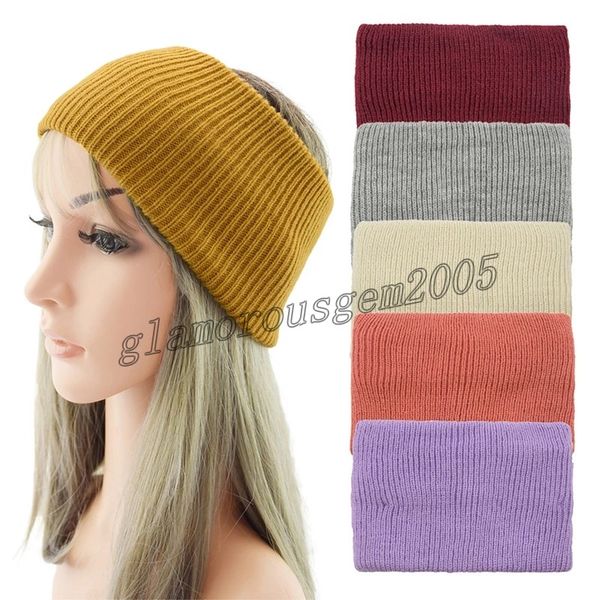 

knitted yoga sweatband hairbands for women girls sports elastic headbands double layer fabric hair bands girls hair accessories, Silver