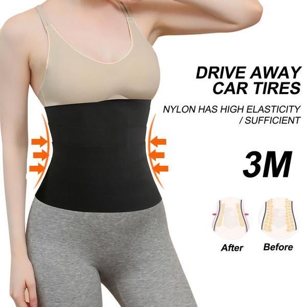 

waist support trainer snatch me up bandage wrap shaperwear belt women slimming tummy corset stretch bands cincher body shaper, Black;gray
