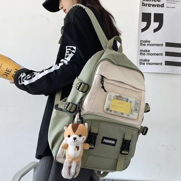 

nylon waterproof backpack women large capacity school bag female multi-pocket student ladies anti-theft laptop