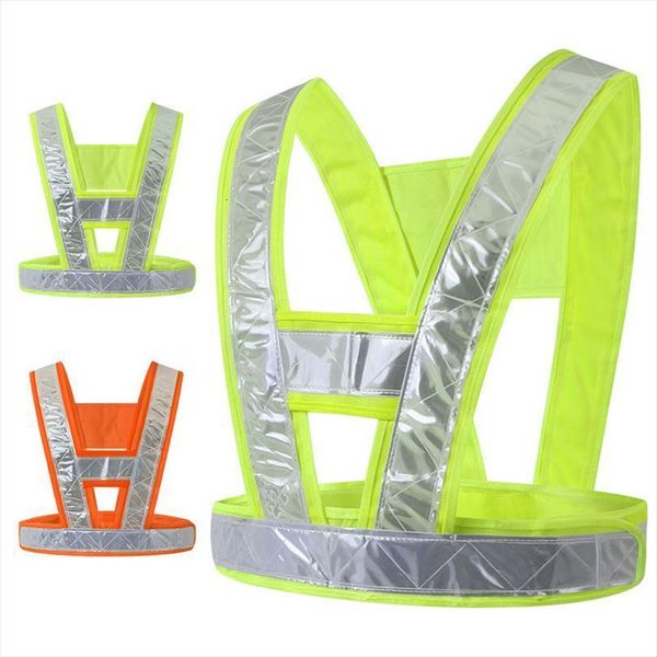 

breathable traffic night work security running cycling safety reflective vest high visibility jacket d, White;black
