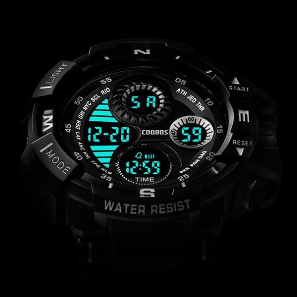 

wristwatches luxury mens sport digital creative small dial led luminous waterproof military watches for men rj hombre, Slivery;brown