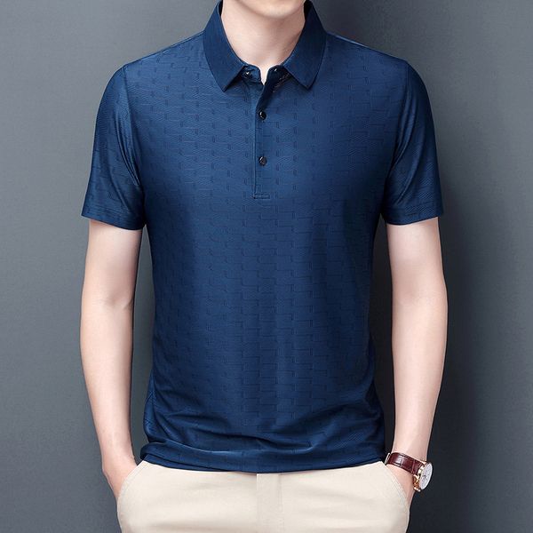 

men's t shirts middle aged and old short sleeve summer business leisure ice thin loose bottomed father's wear, White;black