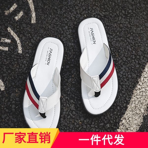 

flip flops mens lightweight deodorant summer outdoor personalized sandals 2021 fashion new sandals outdoor leather slippers fashion, Black