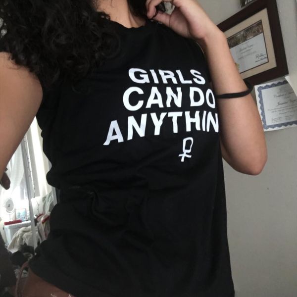

girls can do anything womens t shirts graphic print hipster grunge funny women aesthetic causal summer casual tees, White