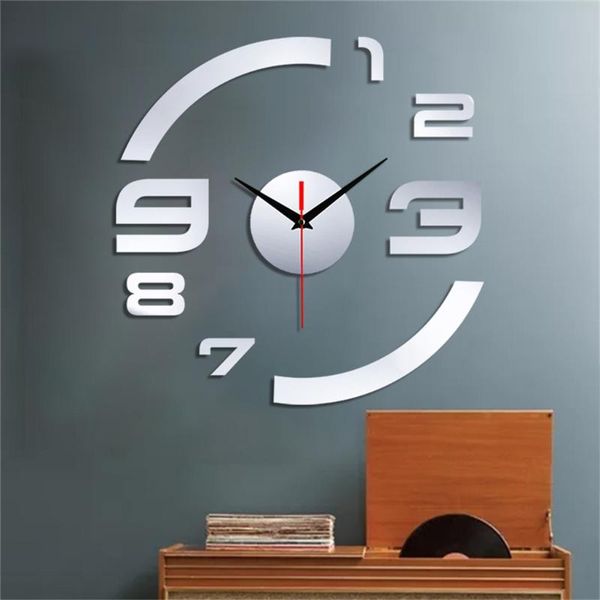 

wall clocks 2021 frameless diy mute clock 3d mirror surface sticker home office decor colorful fashion smart creative art