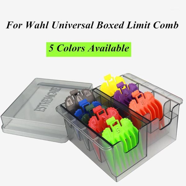 

colorful limiting comb professional cutting guide hair clipper limit box packing 1.5/3/4.5/6/10/13/19/25mm y0424 brushes1, Silver