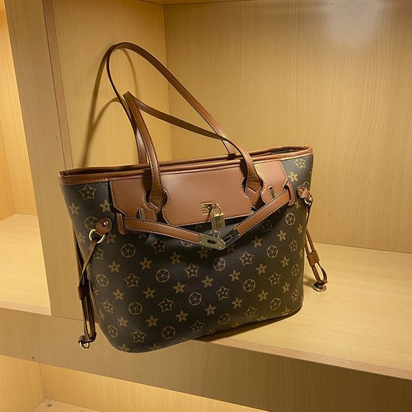 

medieval old flower one shoulder shopping bag classic large capacity tote bag 2021 new fashion women's handbag