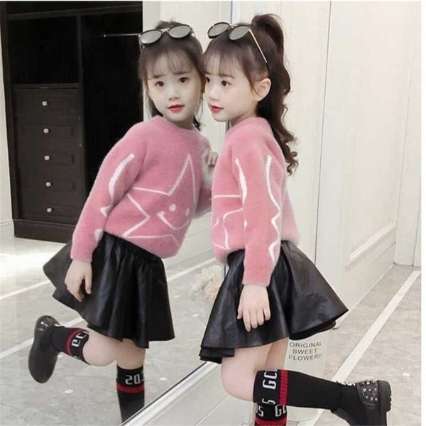 

girls sweater kids coat outwear 2021 stars plus velvet thicken warm winter autumn knitting cottonÂ cardigan children's cloth y1024, Blue
