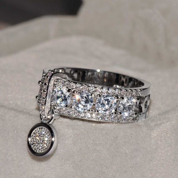 

new arrival vintage rose gold filled wedding rings for women fashion jewelry luxury white zircon engagement ring, Silver