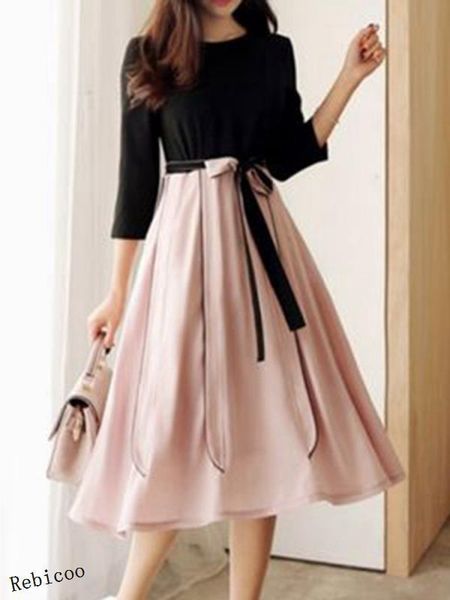 

casual dresses autumn vintage dress womens elastic high waist tulle long beach mesh female spring japanese women daily wear, Black;gray