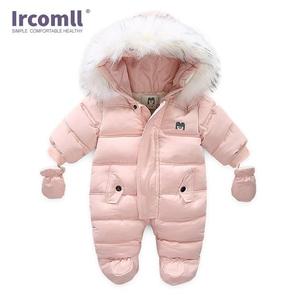 

jumpsuits ircomll thick warm infant baby jumpsuit hooded inside fleece boy girl winter autumn overalls children outerwear kids snowsuit, Blue