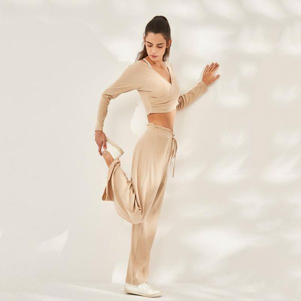 

yoga outfit women's outdoor straight sports wide leg pants quick drying