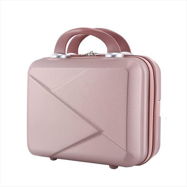 

14 inches zipper lady cosmetic bags business abs fashion light suitcase for makeup toiletry