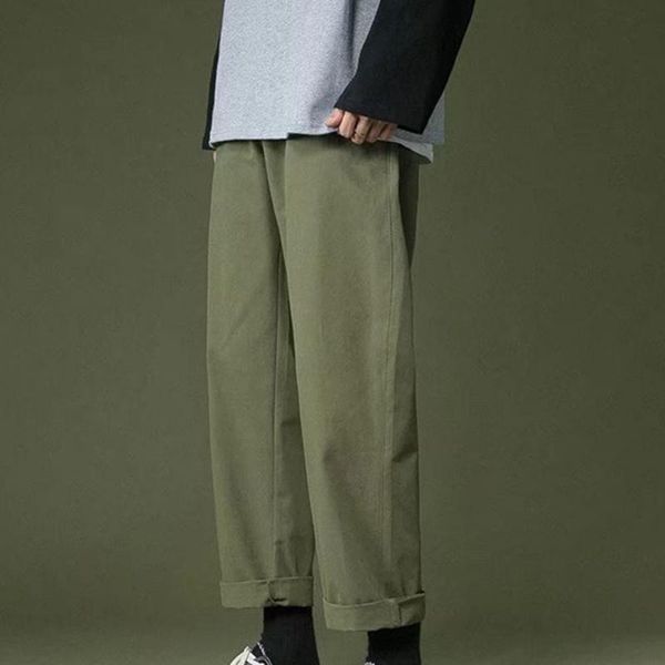 

men's pants great men oversized all match breathable leisure student, Black