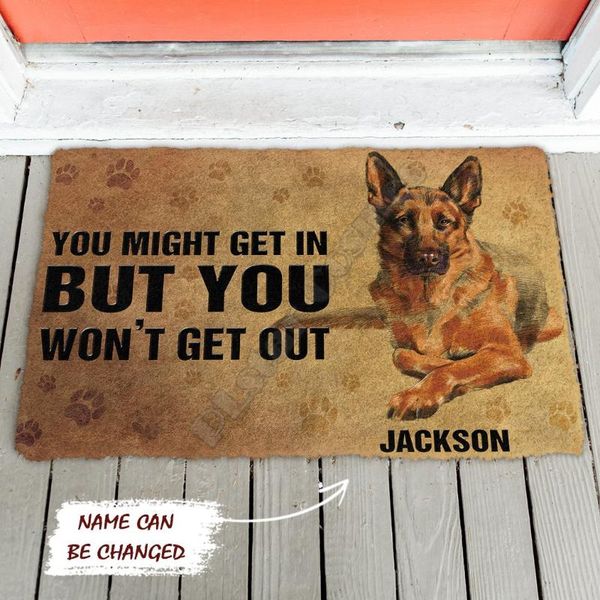 

you might get in german shepherd custom name doormat non slip door floor mats decor porch carpets