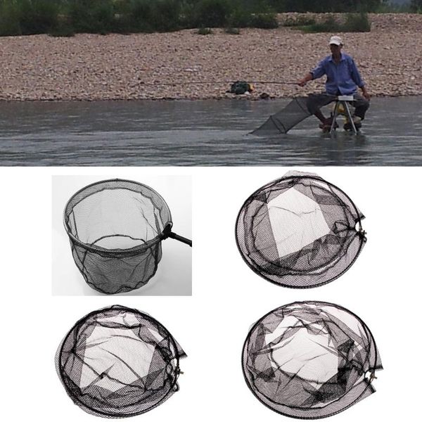 

fishing accessories stainless steel frame folding net brail head round mesh
