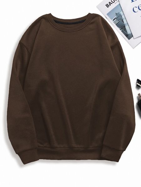 

solid thermal lined sweatshirt 50m6#, White;black