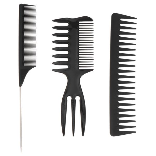 

hair brushes 3pcs wide-tooth comb all purpose anti-static, Silver