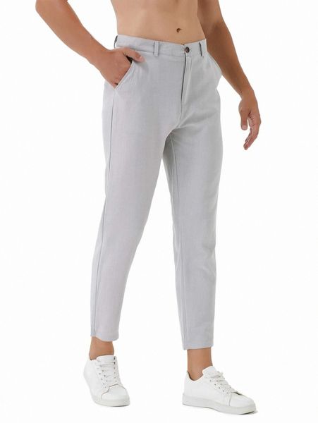 

men slant pocket straight leg pants t163#, Black