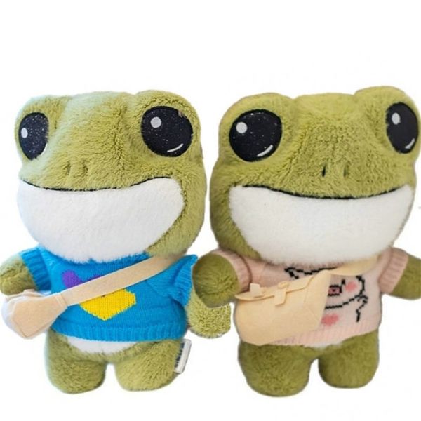 1 stück 29 cm Nette Große Augen Frosch Plüschtier Kuscheltiere Weiche Pullover Umhängetasche Kind Geburtstag Weihnachtsgeschenk für Mädchen Jungen Weihnachten 210728