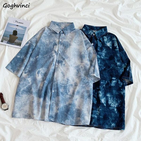 

women's blouses & shirts women tie dye plus size 3xl loose short sleeve womens blouse harajuku couples daily outwear summer ins retro, White