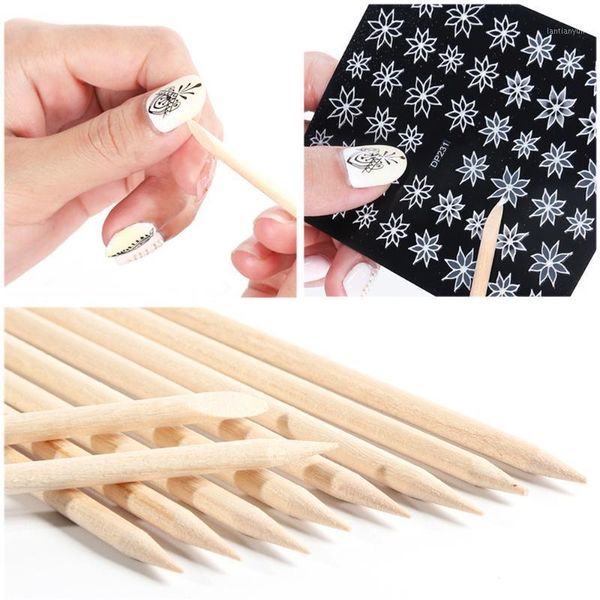 

types wood nail art care tools orange stick for cuticle pusher remover sticker rhinestones picker manicure pedicure set sa7091