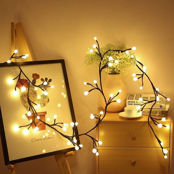

party decoration vines lights copper wire string plug in curtain indoor outdoor christmas wedding holiday tree decor 72 leds