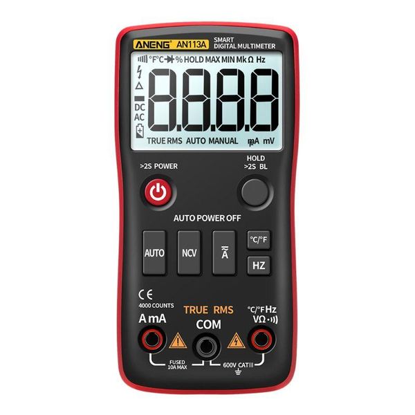 

multimeters digital multimeter auto range true rms with temperature tester 4000 counts ac/dc 964e