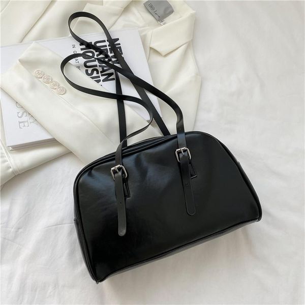 

evening bags underarm bag female 2021 korean version of the zipper retro shoulder strap large capacity boston diagonal