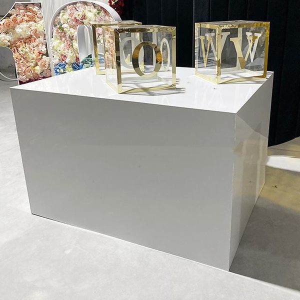 

party decoration 1pcs)party decor dessert display rectangle white acrylic wedding cake table yudao1111