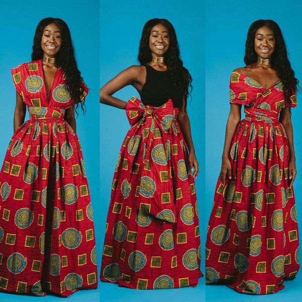 Langes Kleid 2019 Mode Afrikanische Kleider für Frauen Traditionelle Dashiki Drucken Bazin Spitze Party Casual Böhmen Maxi Afrikanische Kleidung r6rz #