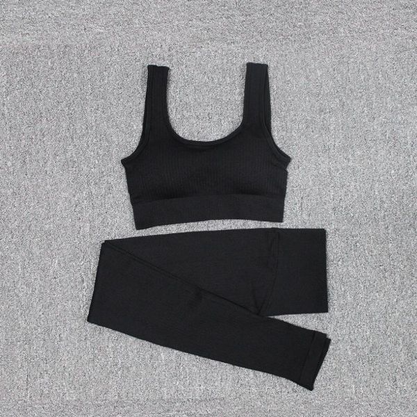 

yoga outfit 2pcs/set women seamless set running sports suits tracksuit bra sleeveless breathable leggings pants fitness gym sets