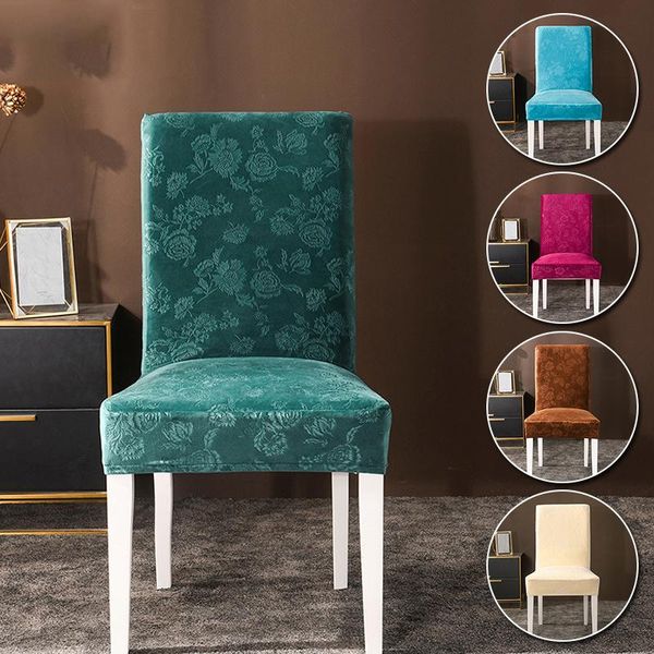 

velvet chair covers stretch polyester big elastic seat cases solid color embossing pattern for home restaurant banquet party