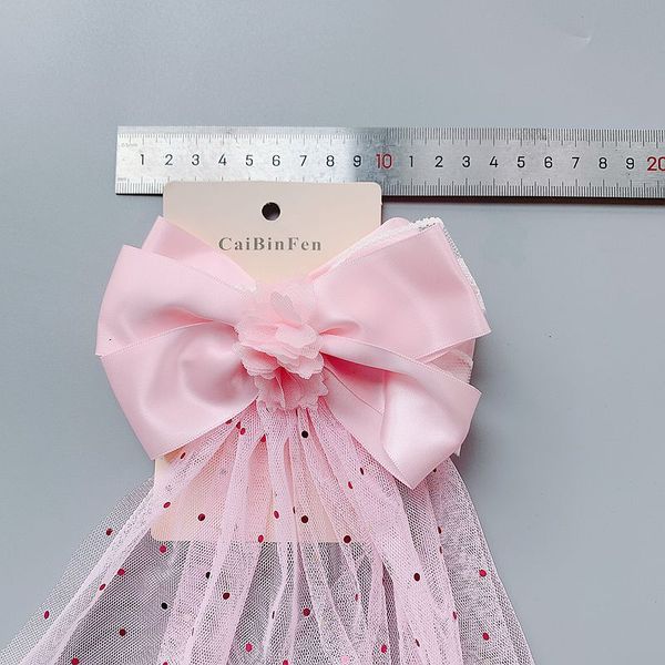 

new childrens headdress bow knot wedding princess flower girl all-match hairpin, Golden;white