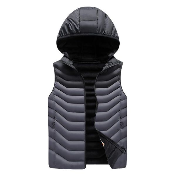 

men's vests mens jacket sleeveless two color matching hooded 2021 autumn and winter fashion products boy's jackets, Black;white