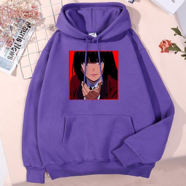 

men's hoodies & sweatshirts mens anime kakegurui jabami yumeko printing hoody males oversized kawaii casual o-neck soft streetwear, Black