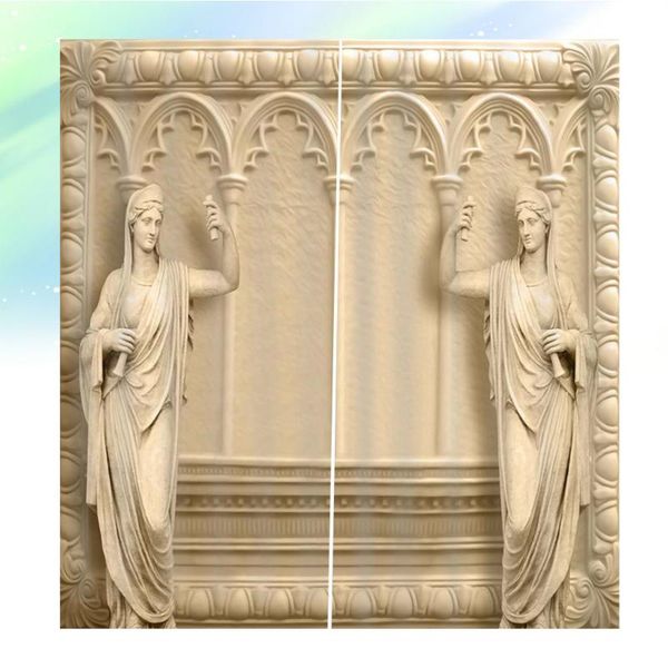 

1pc polyester curtain waterproof universal decorative printing for home el bedroom (arch embossment) & drapes