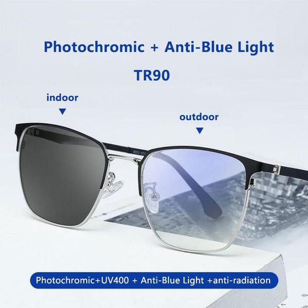 

fashion sunglasses frames 2021 pochromic blue light blocking glasses women men vintage square frame clear lens spectacles tr90, Black